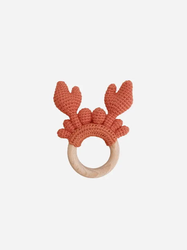 Crab Crocheted Teether Baby : Toys : Plush + Crinkle : Rattles The Blueberry Hill Crab Crocheted Teether for Baby | Colored Organics®