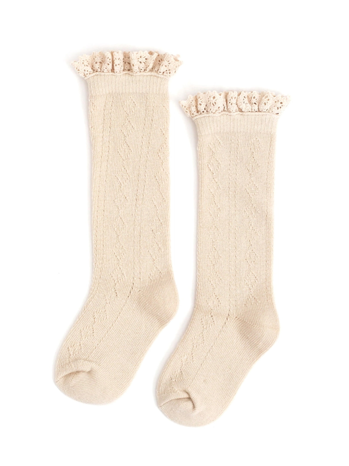 Fancy Lace Top Knee High Socks Baby-Kids : Accessories : Socks Little Stocking Co Lace Top Knee High Baby Girl Socks | Colored Organics®