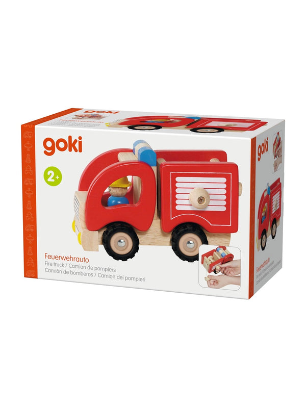 Fire Truck Baby-Kids : Toys : Pretend Play Goki America Wooden Car Transporter Truck Toy | Colored Organics®