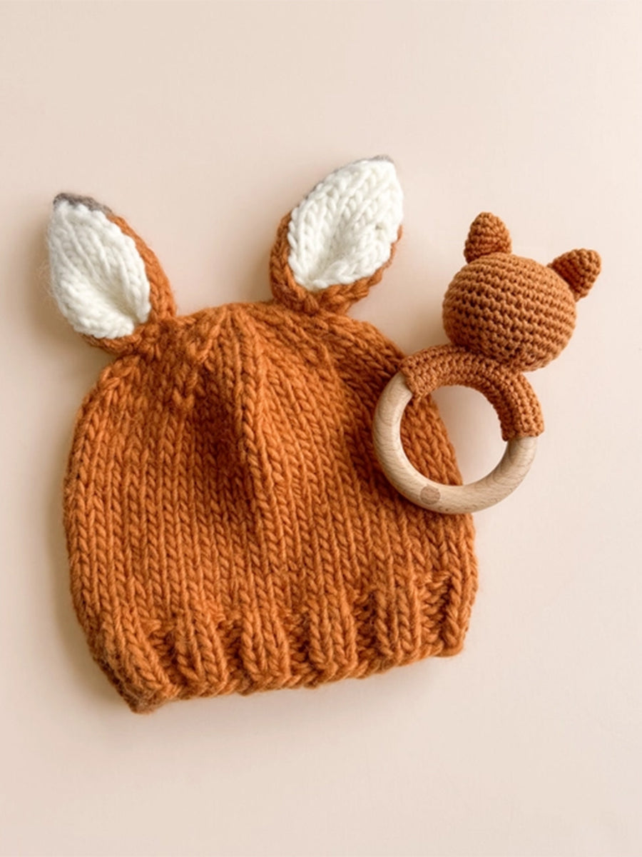 Fox Cotton Rattle Teether Baby : Toys : Plush + Crinkle : Rattles The Blueberry Hill Fox Cotton Rattle Teether for Baby | Colored Organics®