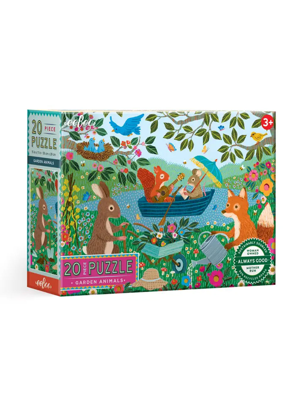 Garden Animals 20 Piece Puzzle Kids : Toys : Puzzle Eeboo Garden Animals 20 Piece Puzzle for Baby | Colored Organics®