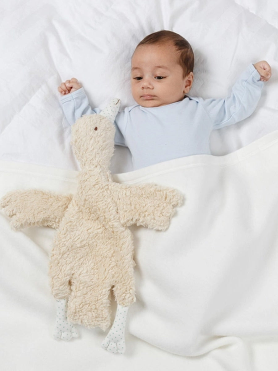Goose Sherpa Snuggle Lovey Baby : Toys : Plush + Crinkle Under the Nile Organic Sherpa Goose Lovey for Baby | Colored Organics®
