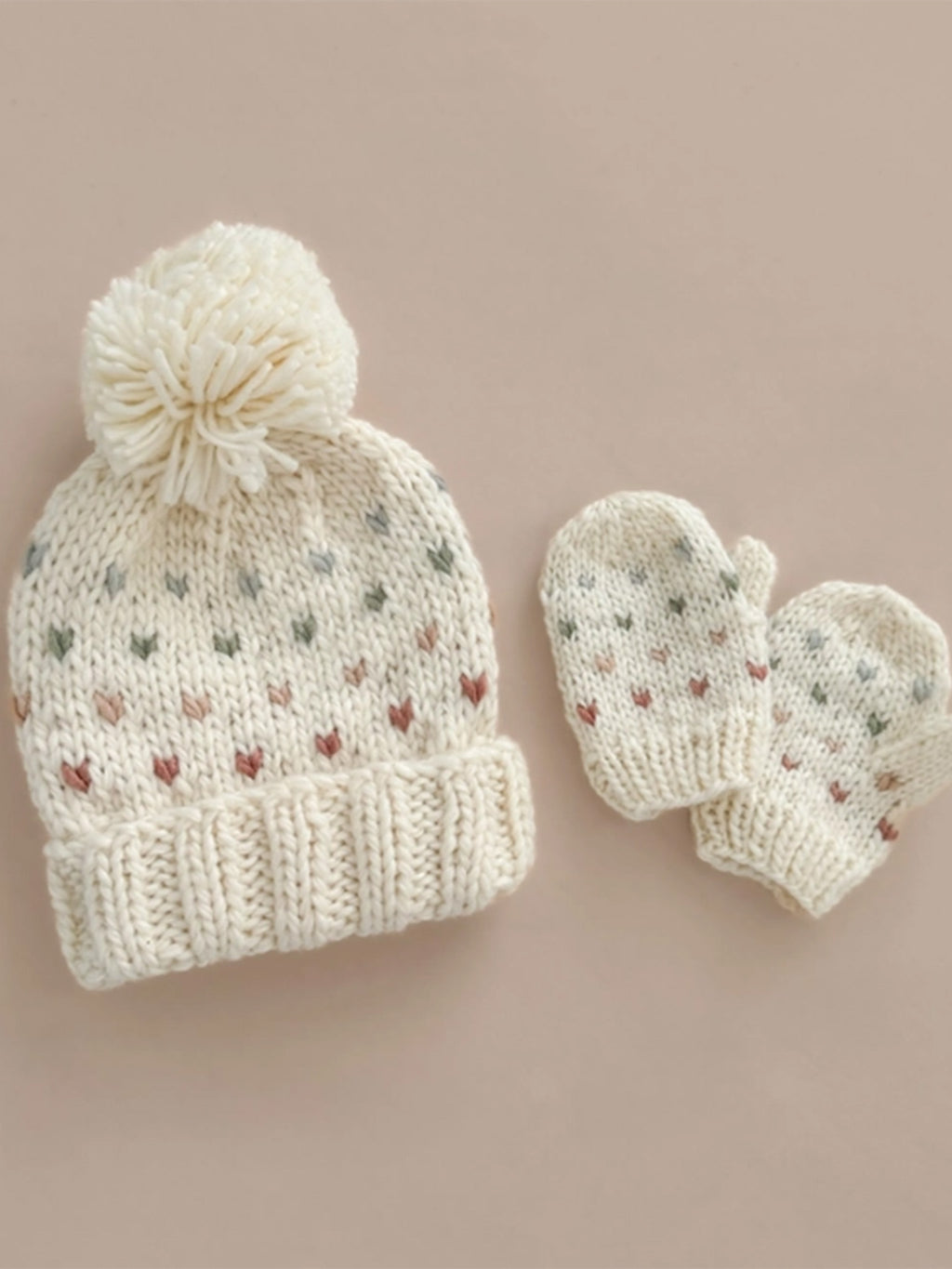 Hearts Knit Mittens Baby-Kids : Accessories : Mittens Blueberry Hill Hearts Knit Mittens for Babies and Kids | Colored Organics®