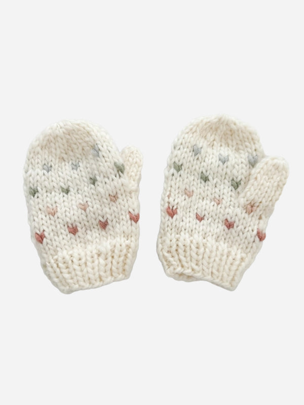 Hearts Knit Mittens Baby-Kids : Accessories : Mittens Blueberry Hill Hearts Knit Mittens for Babies and Kids | Colored Organics®