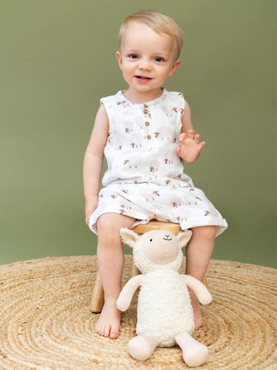 Lamb Organic Sherpa Knit Stuffed Animal Baby : Toys : Plush + Crinkle Viverano Organics 
