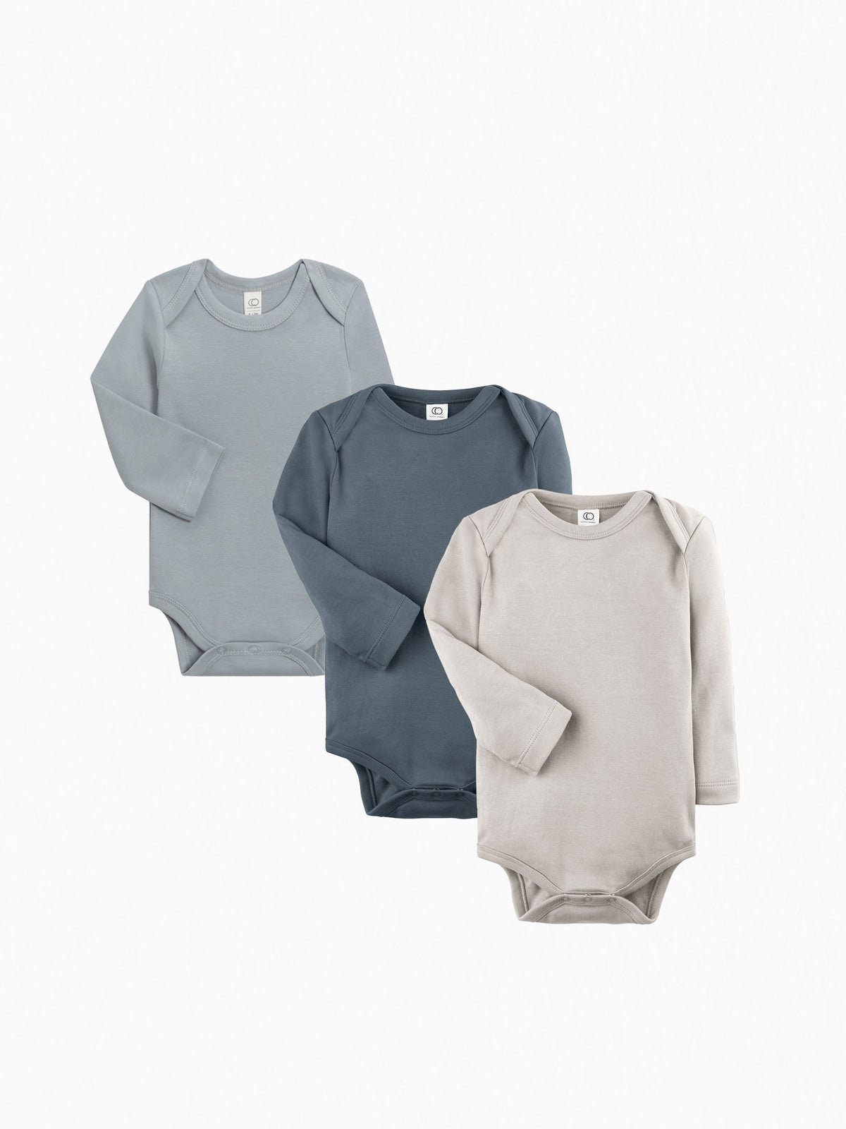 3-Pack Classic Long Sleeve Bodysuit Bundle Baby : Virtual Bundle Colored Organics 3-Pack Organic Long Sleeve Bodysuits | Colored Organics®