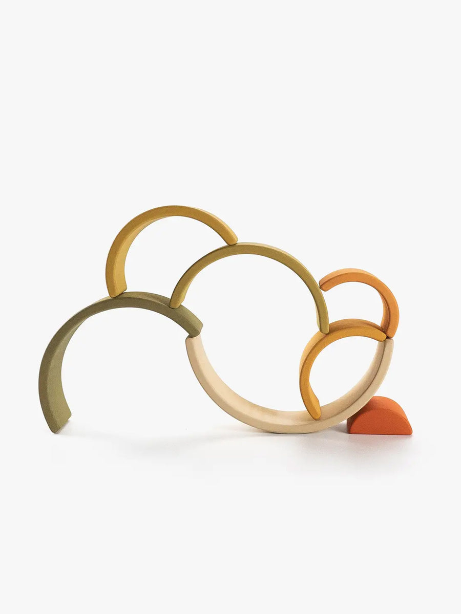 Wooden Mini Rainbow Stacker Baby-Kids : Toys : Blocks SABO concept Wooden Mini Rainbow Stacker Toy | Colored Organics®
