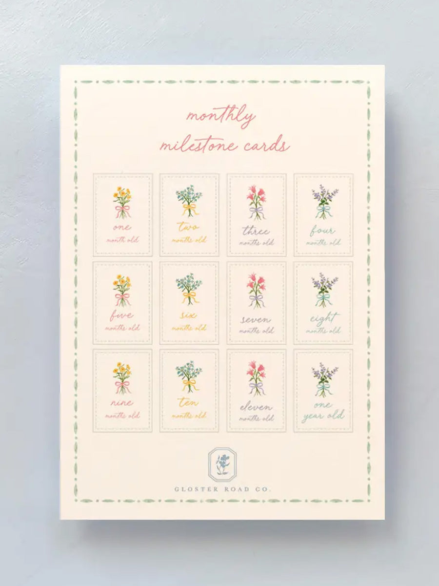 Milestone Cards Baby : Parent : Nursery : Decor Gloster Road Milestone Cards for Babies and Kids | Colored Organics®