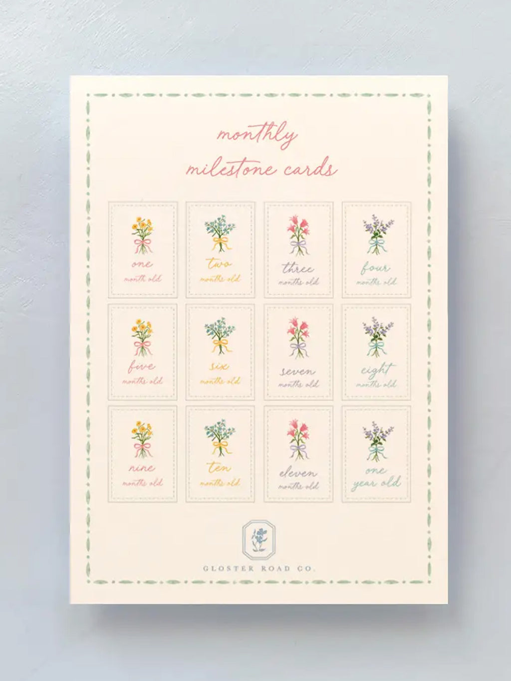 Milestone Cards Baby : Parent : Nursery : Decor Gloster Road Milestone Cards for Babies and Kids | Colored Organics®