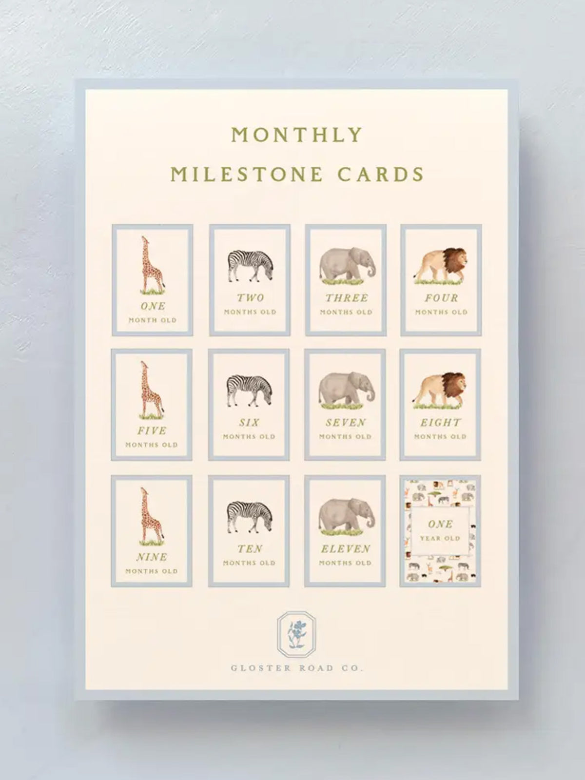 Milestone Cards Baby : Parent : Nursery : Decor Gloster Road Milestone Cards for Babies and Kids | Colored Organics®
