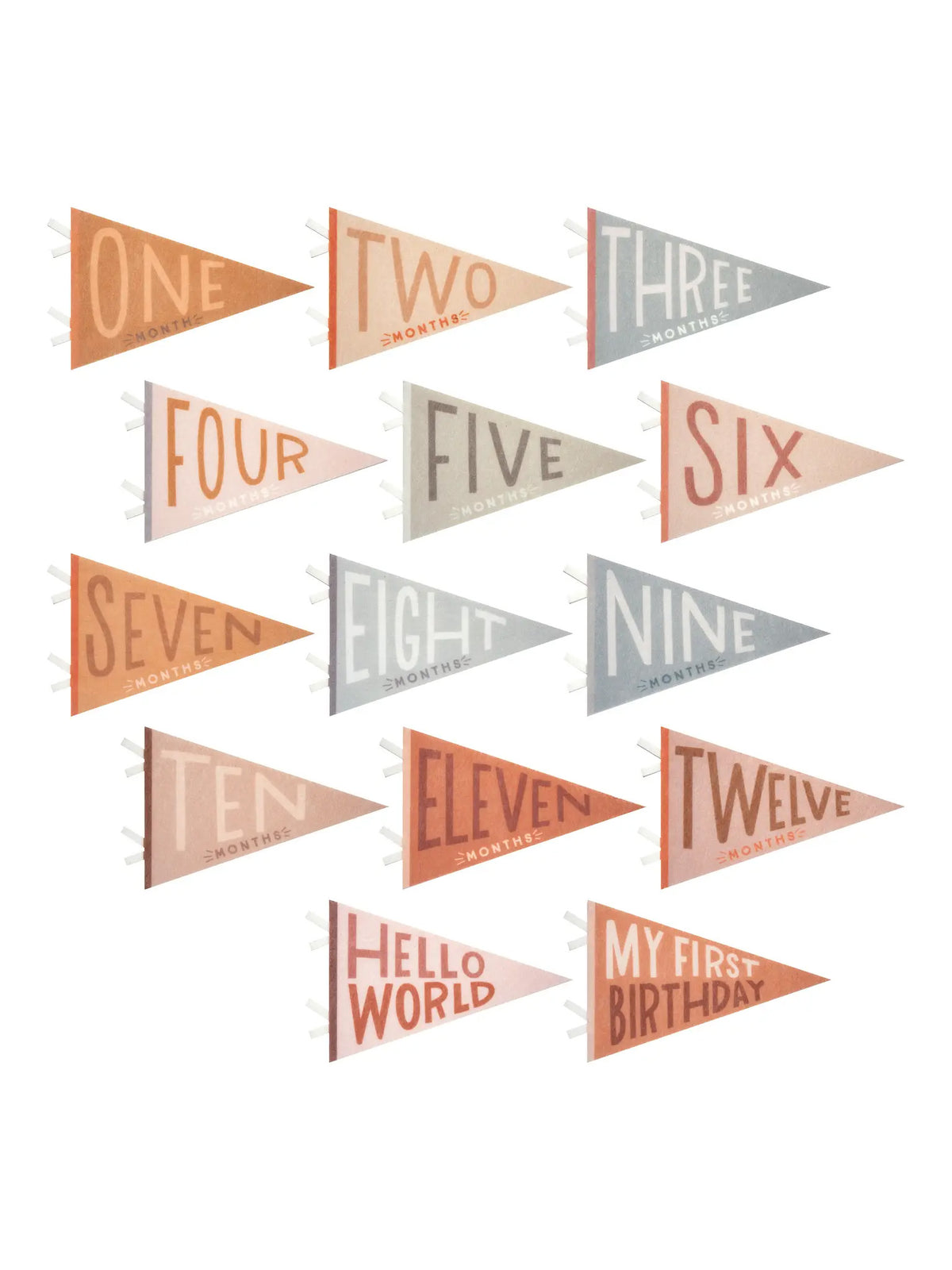 Milestone Pennants Nursery : Milestone Lucy Darling Milestone Pennants for Babies and Kids | Colored Organics®