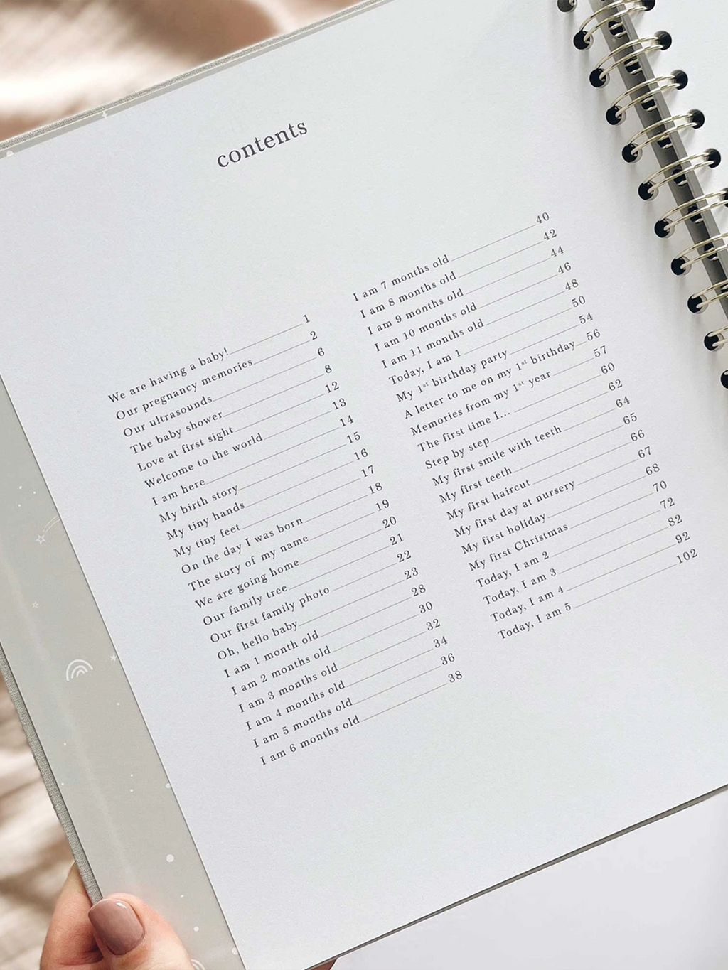 My Baby Keepsake and Memory Book Nursery : Memory Books Blush and Gold Baby Memory Book Pregnancy to Age 5 | Colored Organics®