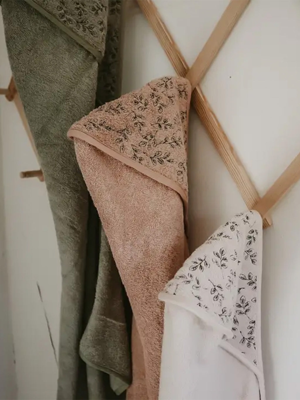 Organic Cotton Floral Hooded Towel Baby : Nursery : Bath Natruba Organic Floral Hooded Towel for Baby | Colored Organics®