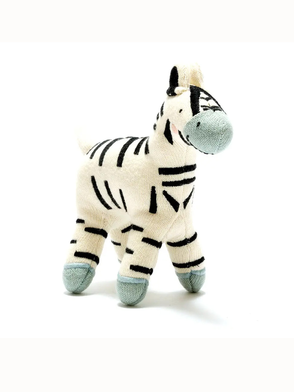 Organic Cotton Knitted Zebra Baby-Kids : Toys : Plush + Crinkle Best Years Ltd Organic Knitted Zebra for Baby | Colored Organics®