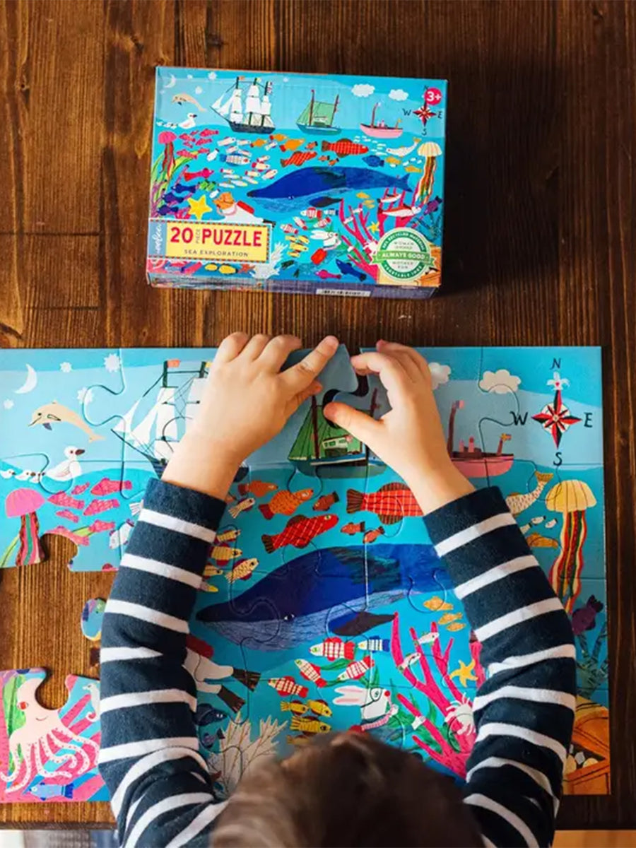 Sea Exploration 20 Piece Puzzle Kids : Toys : Puzzle Eeboo Sea Exploration 20 Piece Puzzle for Baby | Colored Organics®
