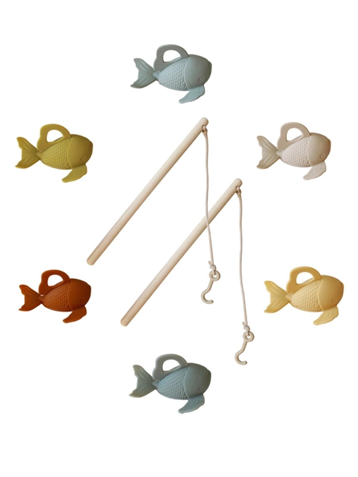 Silicone and Wood Fishing Play Set Baby-Kids : Toys : Pretend Play Marlowe & Co Baby Silicone and Wood Fishing Play Set | Colored Organics®