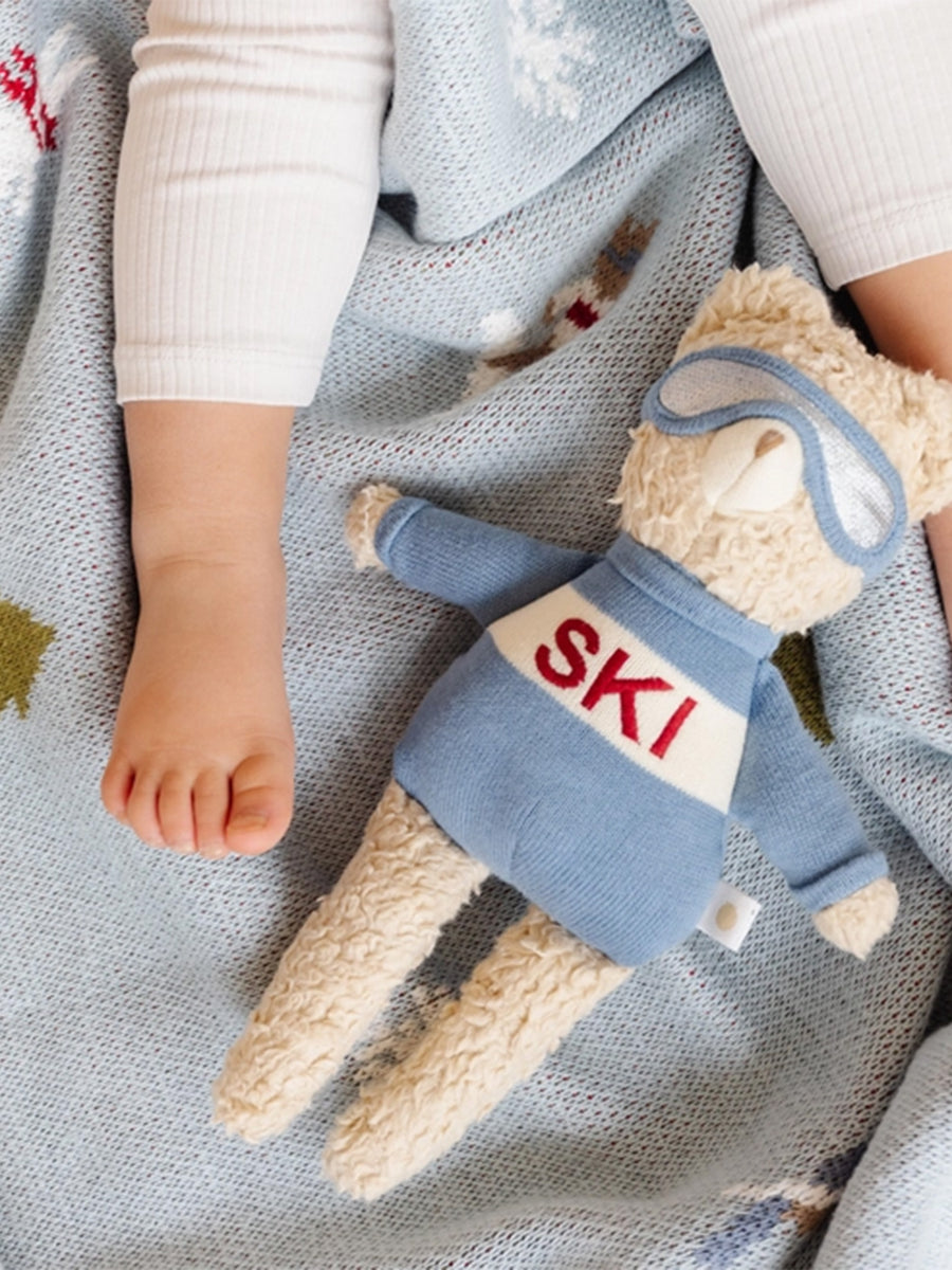 Ski Bear Plushie Baby : Toys : Plush + Crinkle The Blueberry Hill Ski Bear Plushie for Babies and Kids | Colored Organics®