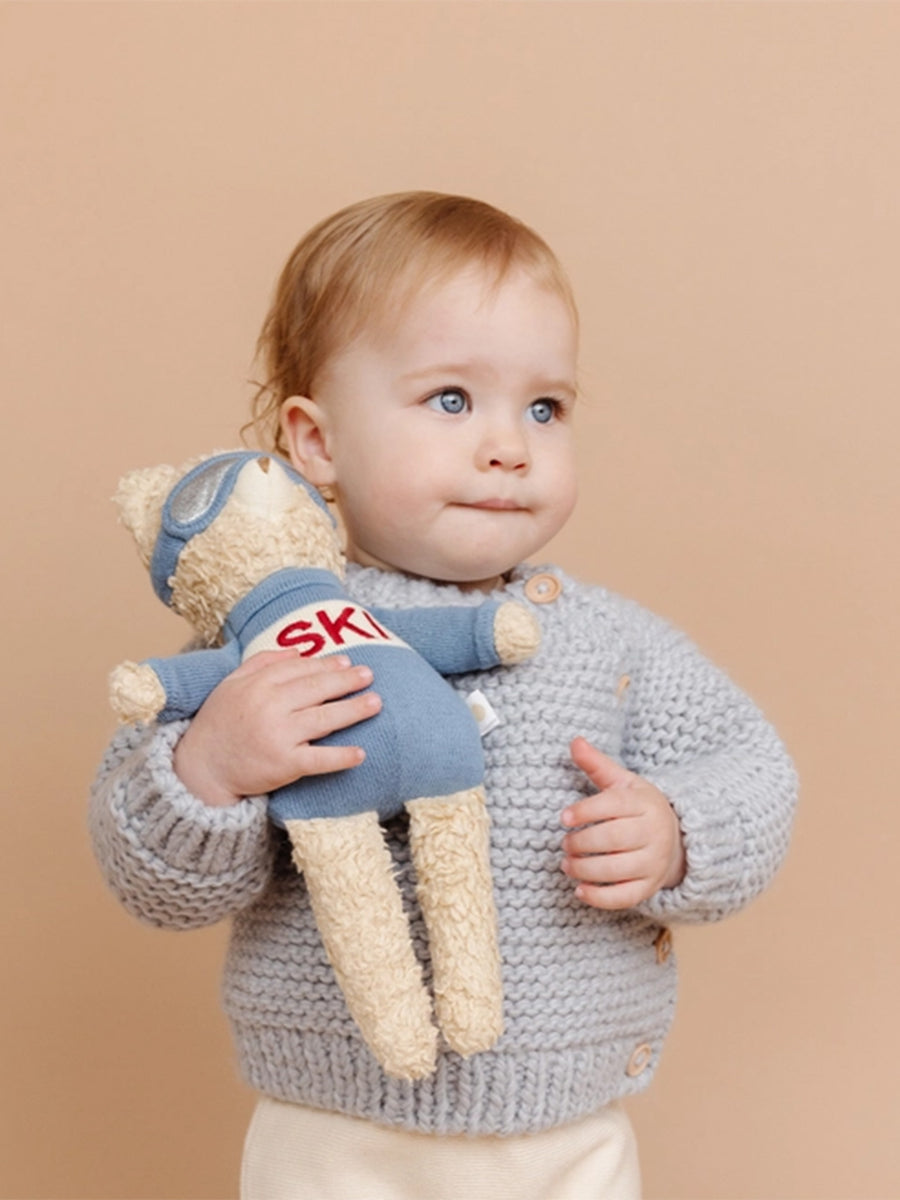 Ski Bear Plushie Baby : Toys : Plush + Crinkle The Blueberry Hill Ski Bear Plushie for Babies and Kids | Colored Organics®