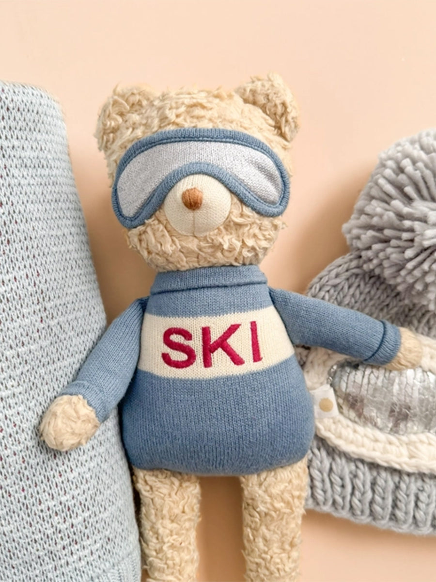 Ski Bear Plushie Baby : Toys : Plush + Crinkle The Blueberry Hill Ski Bear Plushie for Babies and Kids | Colored Organics®