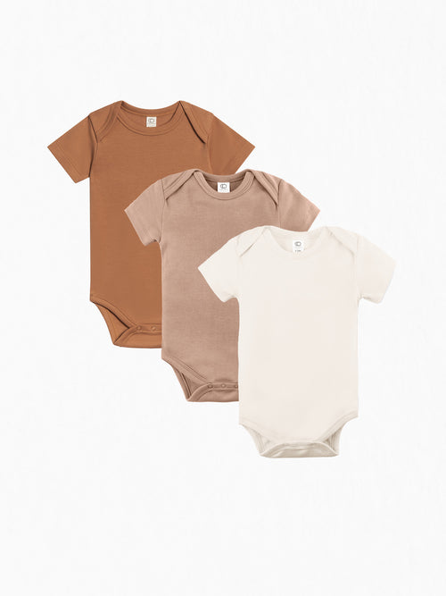 3-Pack Classic Short Sleeve Bodysuit Bundle Baby : Virtual Bundle Colored Organics 3-Pack Organic Short Sleeve Bodysuits | Colored Organics®