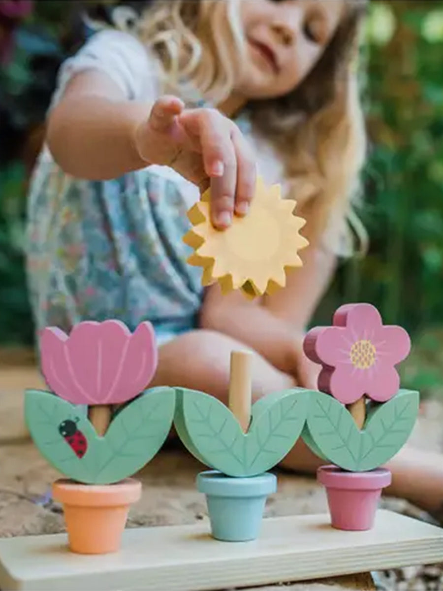 Stacking Flower Pots Kids : Toys : Stackers Orange Tree Toys Wooden Stacking Flower Pots, 3 Set | Colored Organics®