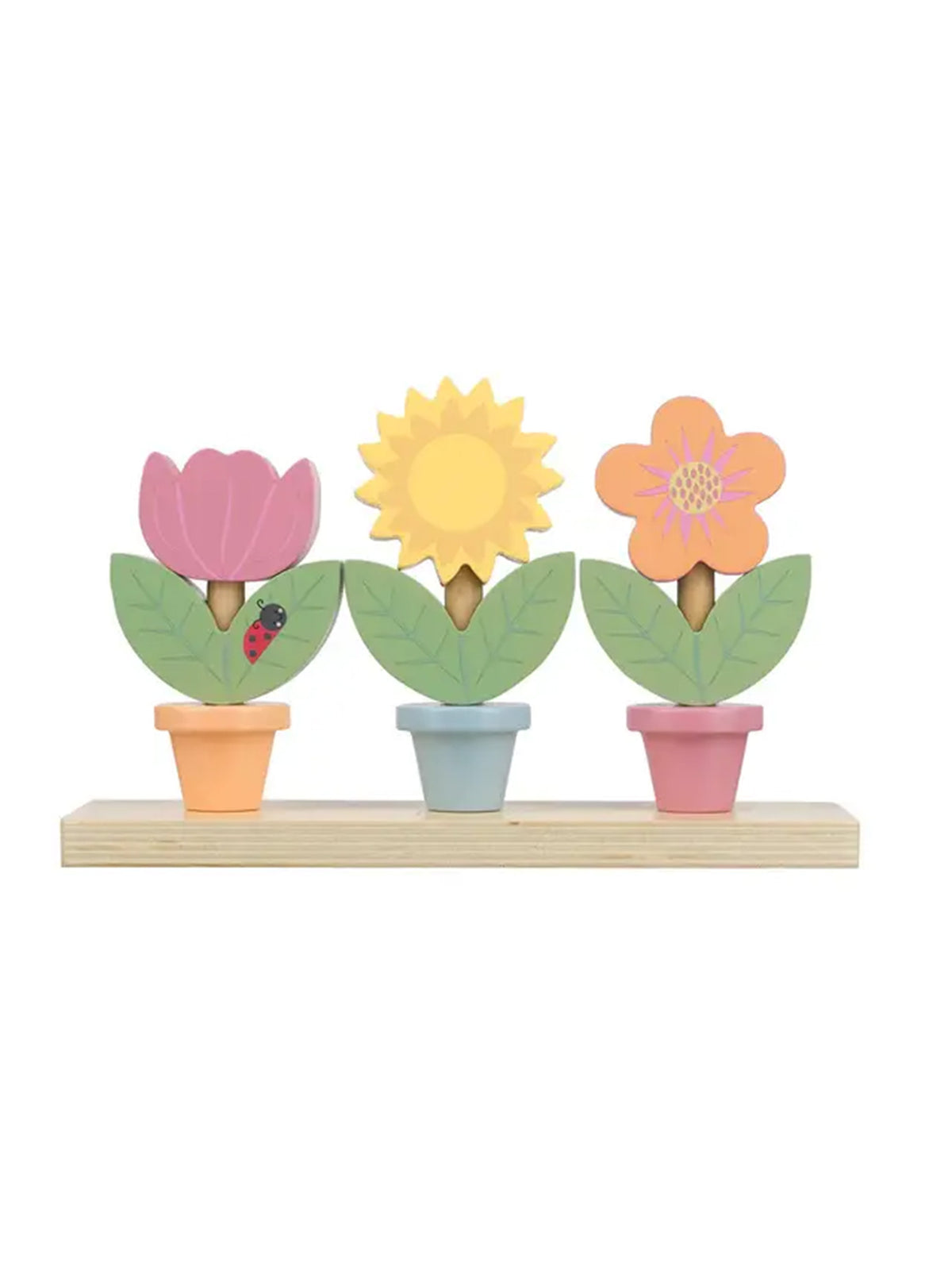 Stacking Flower Pots Kids : Toys : Stackers Orange Tree Toys Wooden Stacking Flower Pots, 3 Set | Colored Organics®