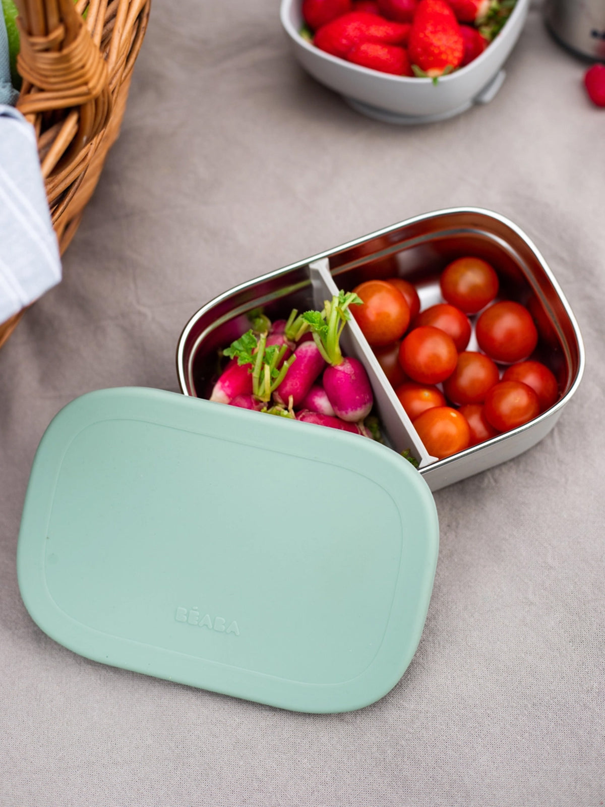Stainless Steel Lunch Box Baby-Kids : Gear : Feeding Beaba Beaba Stainless Steel Kids Lunch Box | Colored Organics®