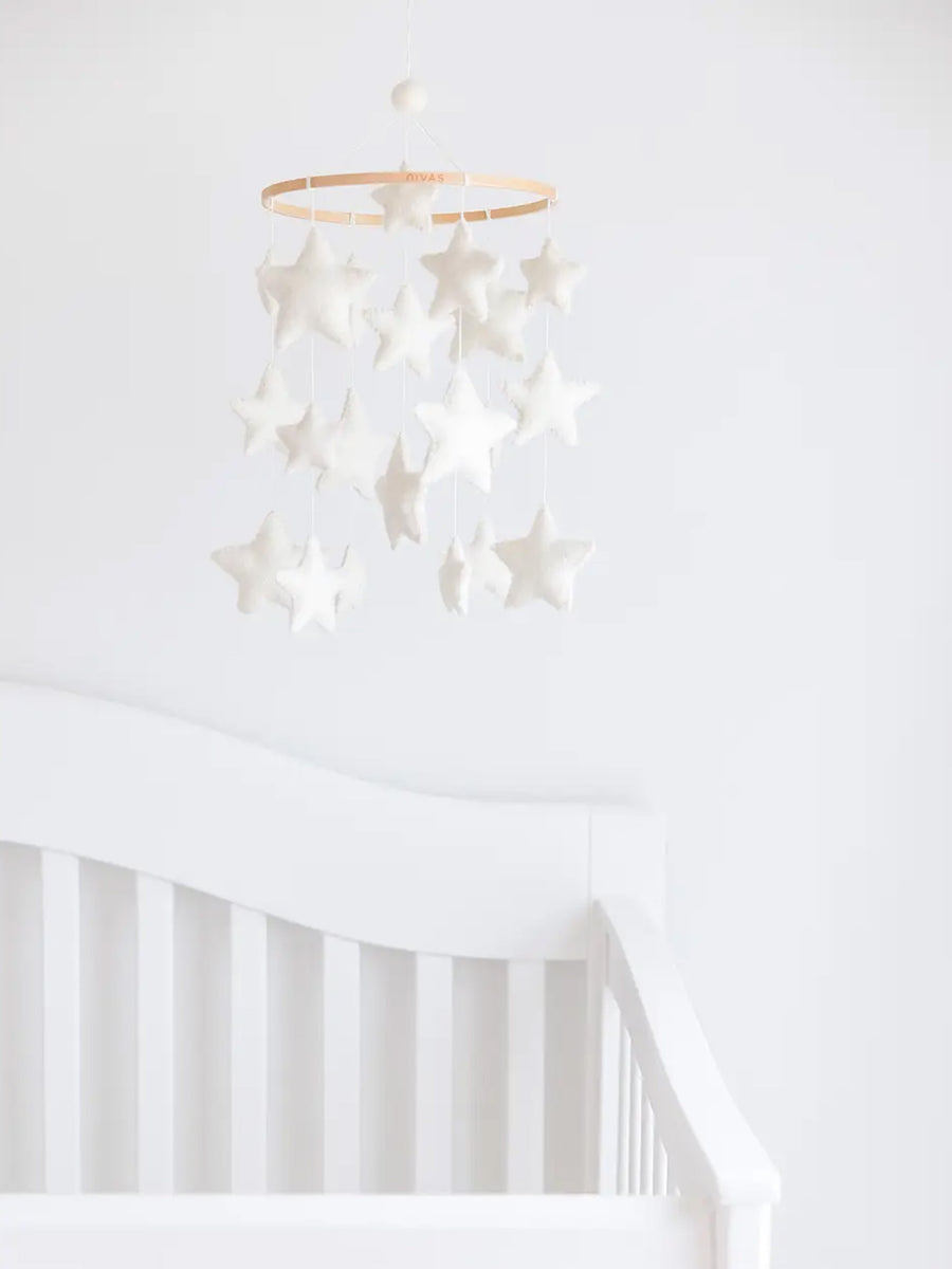 Star Crib Mobile Baby : Nursery : Mobile Nivas Wool Felt Star Baby Crib Mobile | Colored Organics®