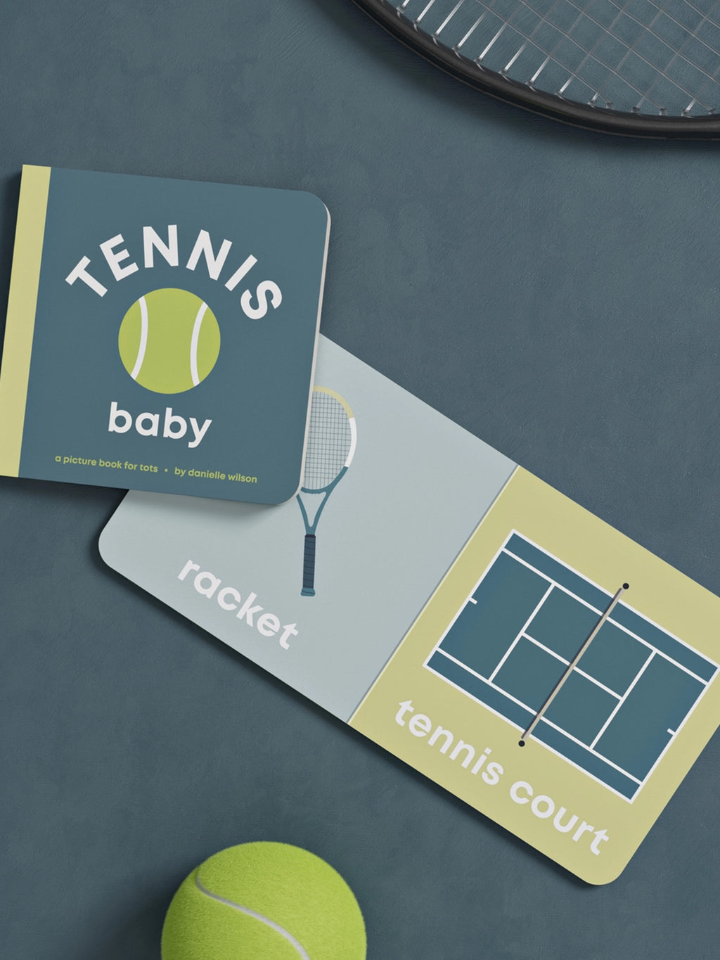 Tennis Baby Board Book Baby-Kids : Toys : Books Left Hand Book House Organic Tennis Baby Board Book | Colored Organics®