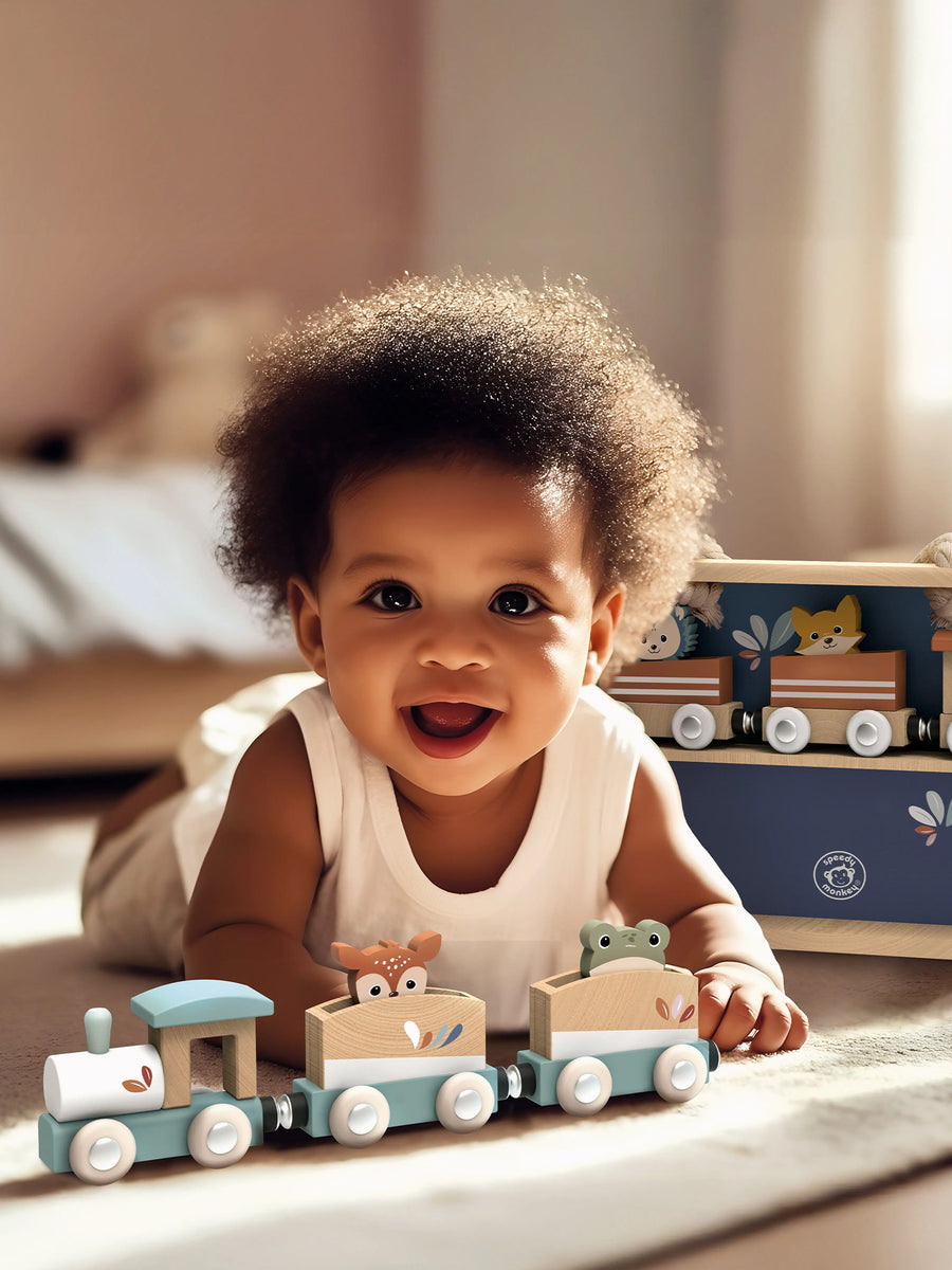 Train Set with Display Case Kids : Toys : Wooden Speedy Monkey 