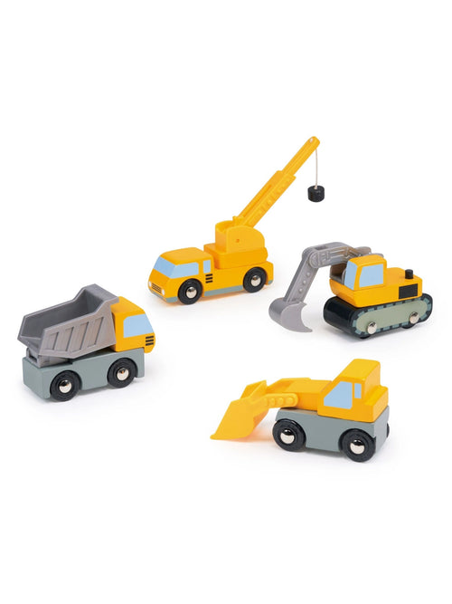 4-Piece Construction Vehicle Set Baby-Kids : Toys : Pretend Play Mentari Toys Baby 4-Piece Construction Vehicle Set | Colored Organics®