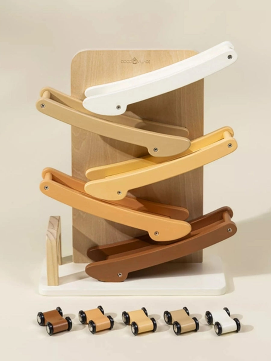 Wooden Car Glider Track Baby-Kids : Toys : Pretend Play Coco Village Wooden Car Glider Track for Baby | Colored Organics®