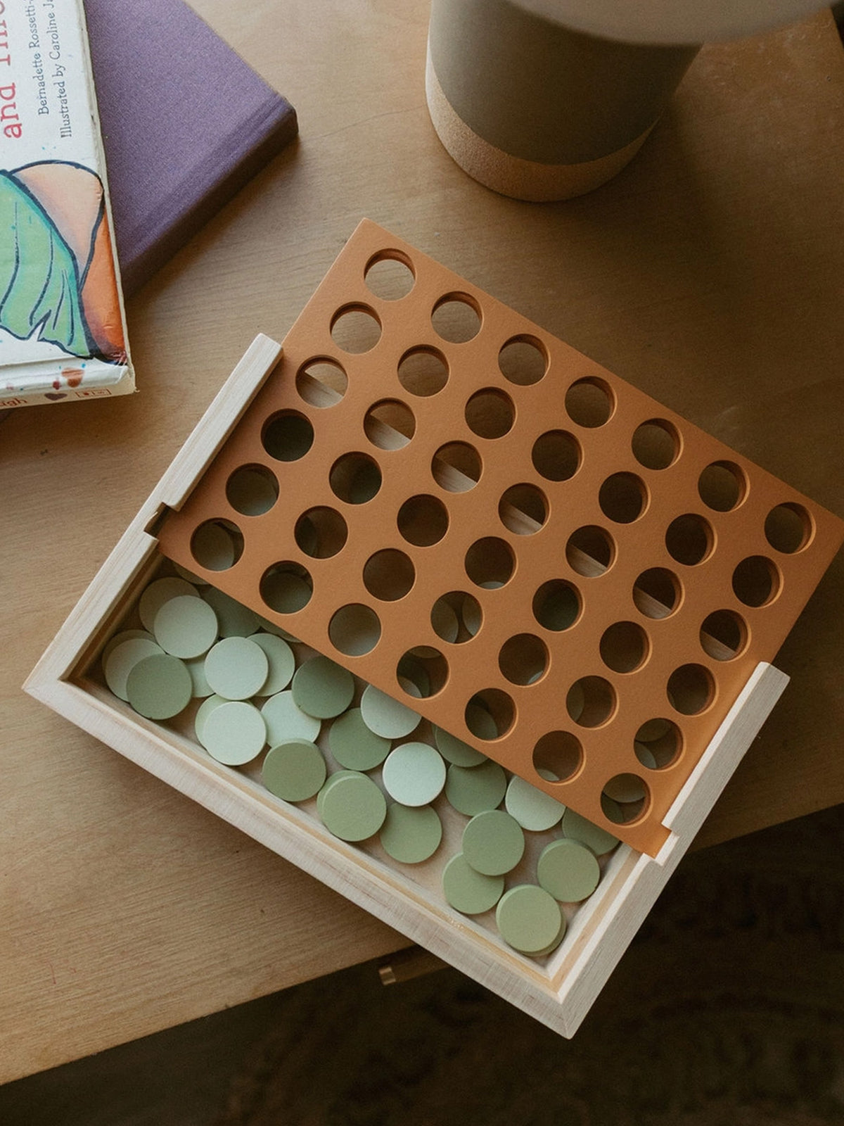 Wooden Four in A Row Kids : Toys : Games Brooklyn Neutral Wooden Four in A Row | Colored Organics®