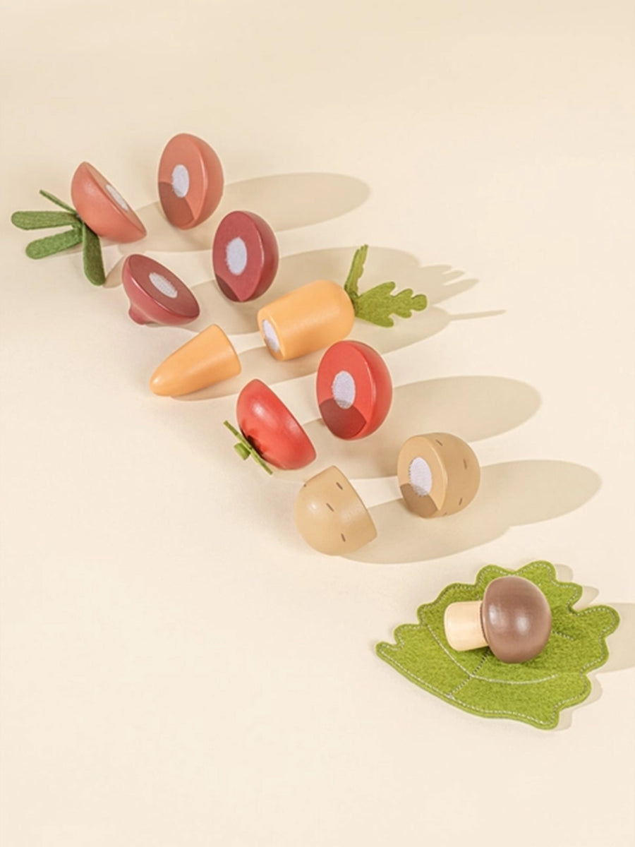 Wooden Vegetables Play Set Baby-Kids : Toys : Pretend Play Coco Village Wooden Vegetables Play Set for Baby | Colored Organics®