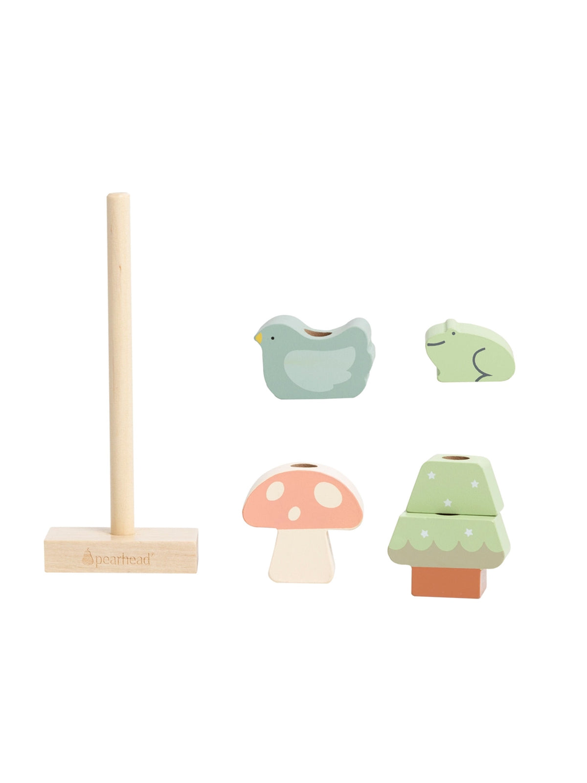 Woodland Wooden Stacking Toy Kids : Toys : Stackers Pearhead Woodland-Themed Wooden Stacking Toy | Colored Organics®