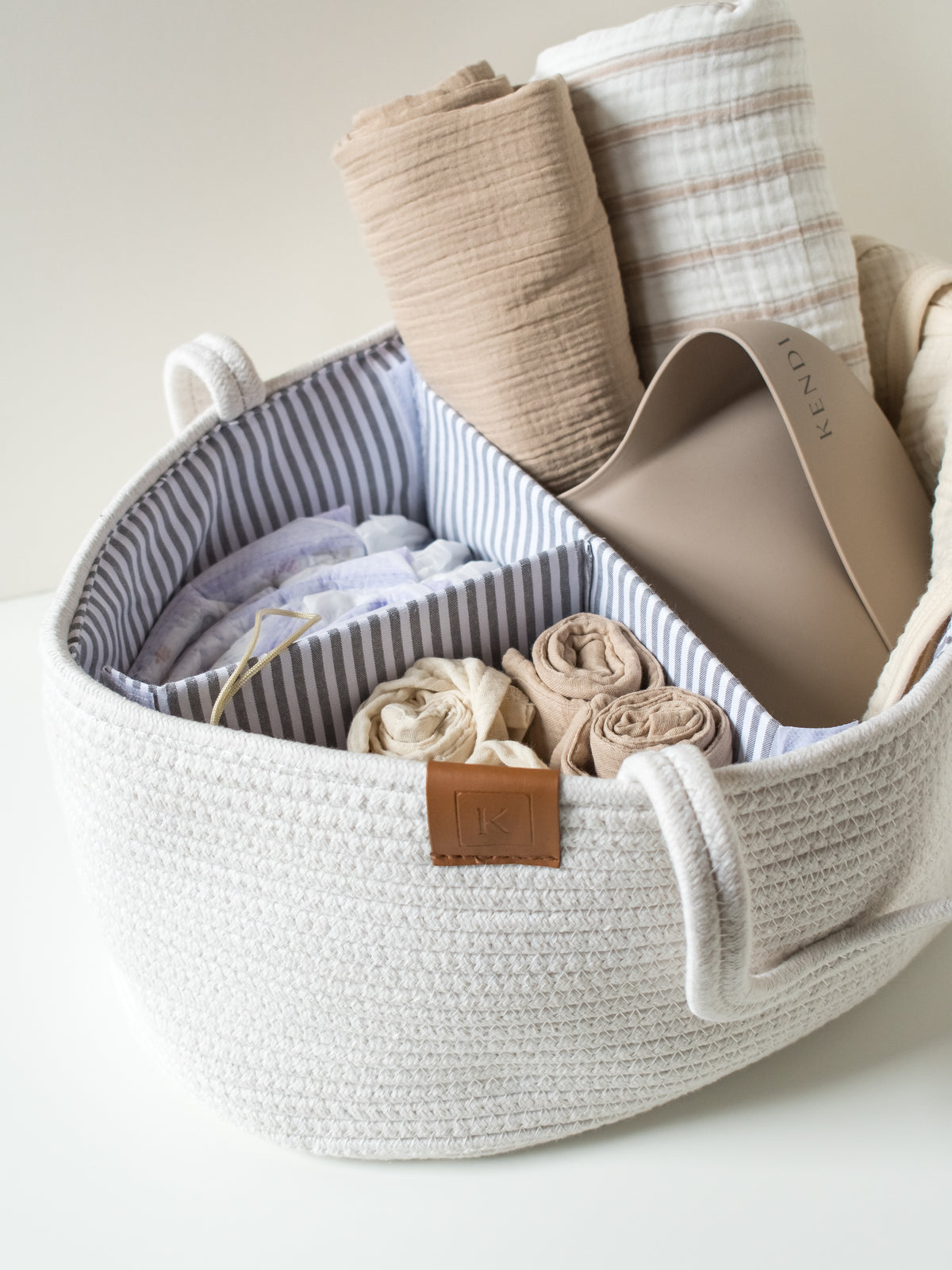 Diaper Caddy Baby : Parent : Gear : Travel : Nursery Kendi Cotton Rope Baby Diaper Caddy Organizer | Colored Organics®