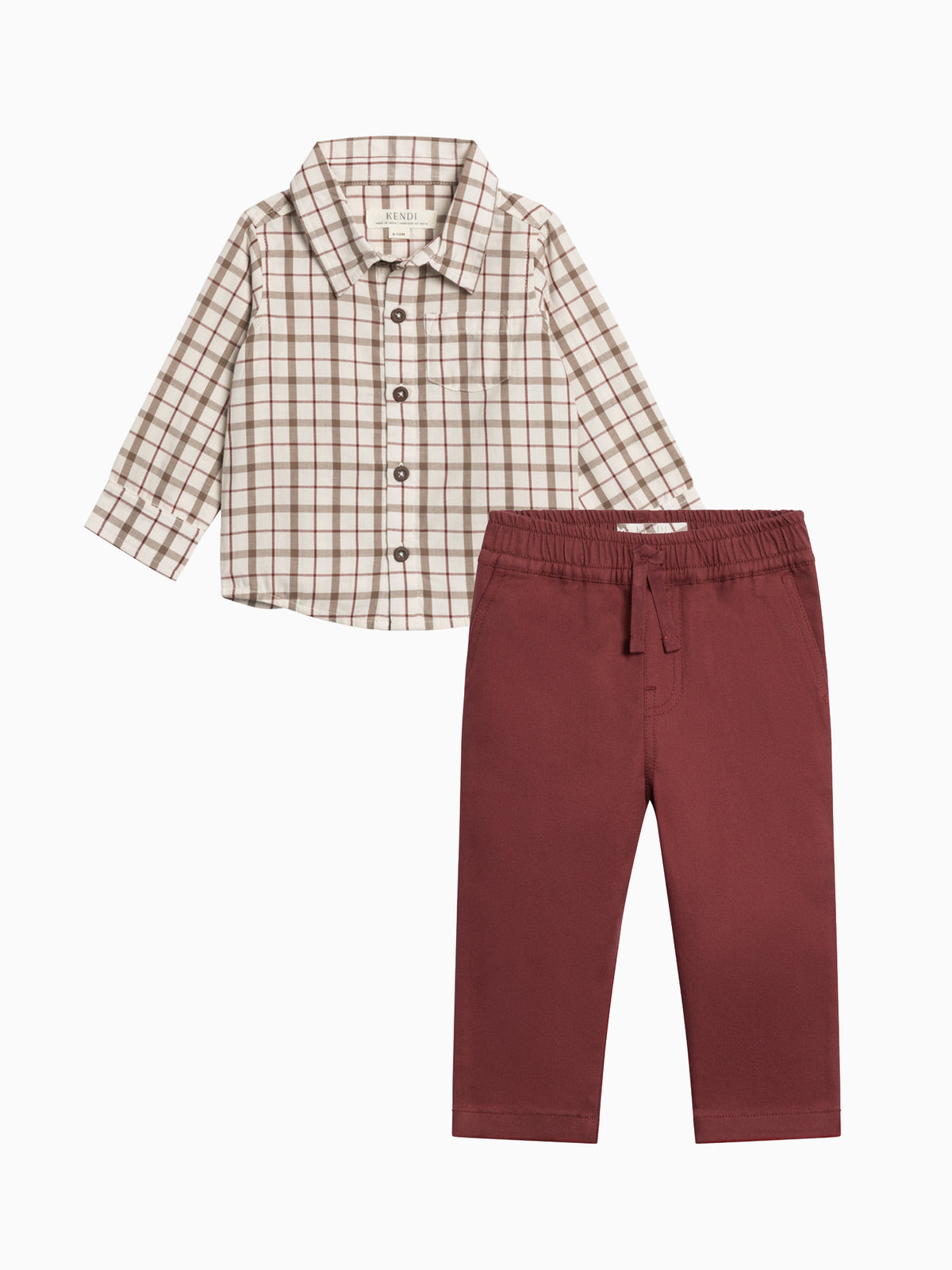 Organic Boy Winter Gingham Set Baby-Kids : Virtual Set KENDI by Colored Organics Organic Boy Winter Gingham Set | Colored Organics®