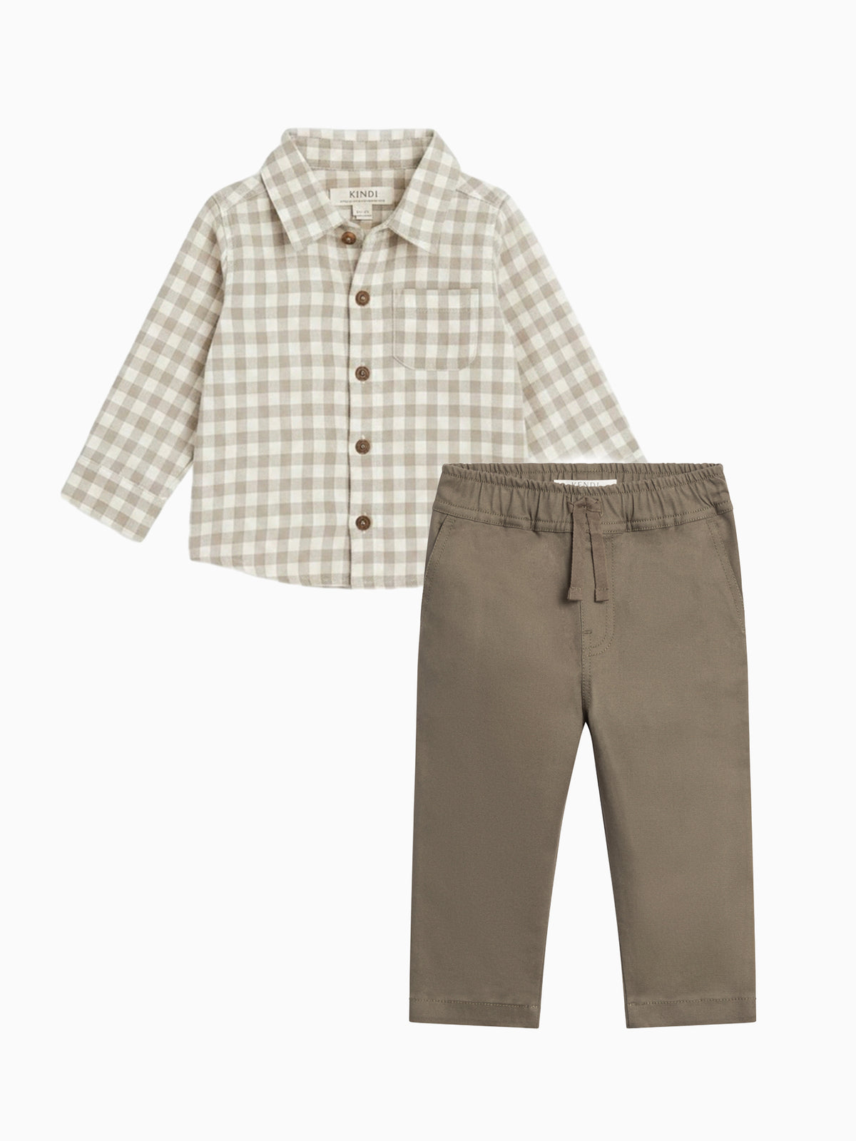 Organic Boy Winter Gingham Set Baby-Kids : Virtual Set KENDI by Colored Organics Organic Boy Winter Gingham Set | Colored Organics®