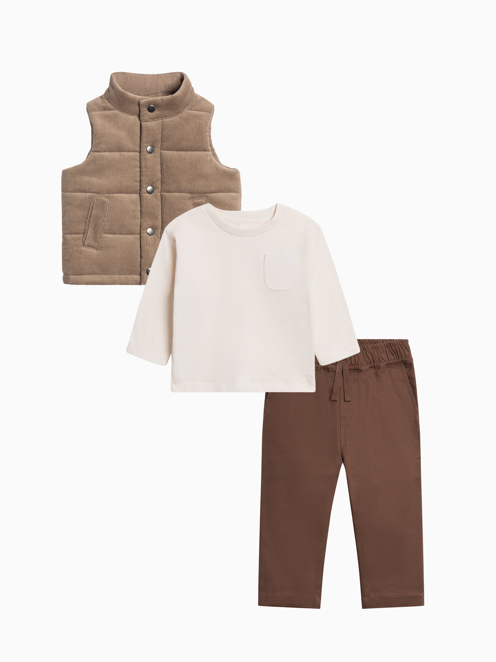 Organic Boy Winter Vest Bundle Baby-Kids : Virtual Set KENDI by Colored Organics Organic Boy Winter Vest Set | Colored Organics®