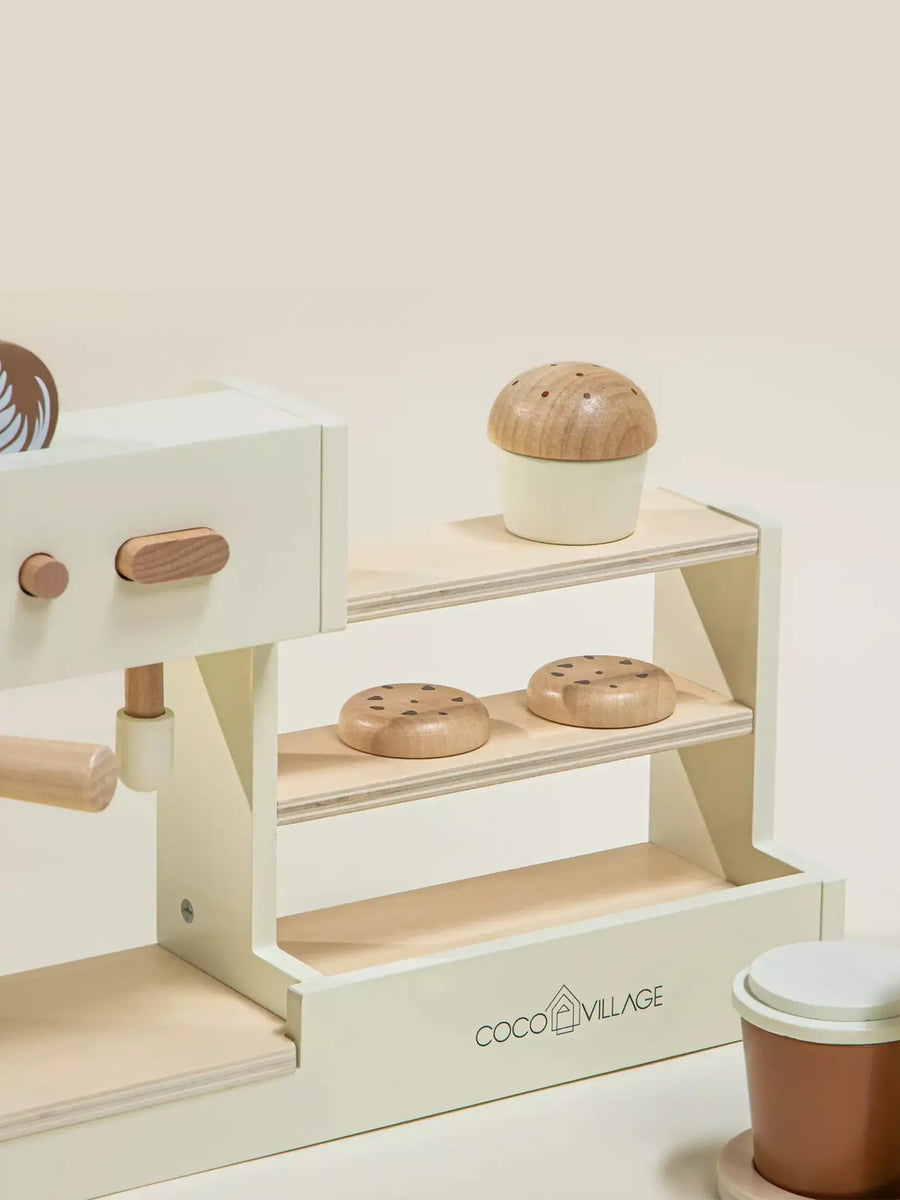 Wooden Coffee Shop Baby-Kids : Toys : Pretend Play Coco Village Wooden Coffee Shop for Babies and Kids | Colored Organics®