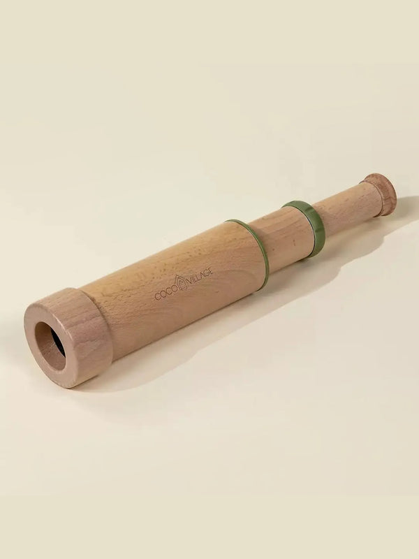 Wooden Handheld Telescope Baby-Kids : Toys : Pretend Play Coco Village Wooden Handheld Telescope for Baby | Colored Organics®