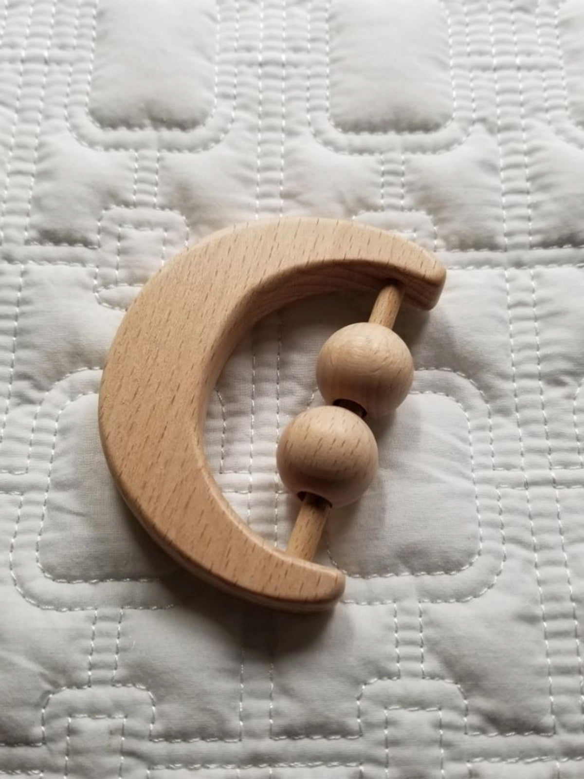 Wooden Moon Toy Rattle