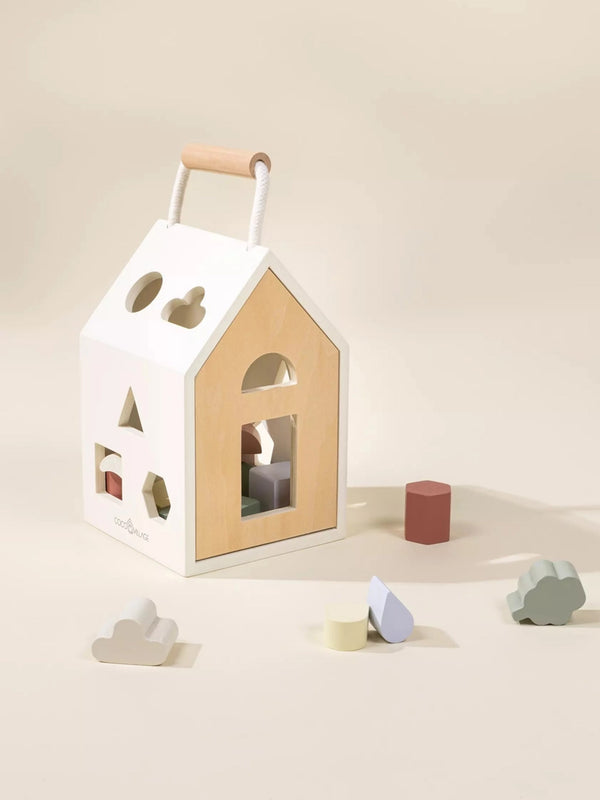 Wooden Shapes Sorting House Kids : Toys : Blocks Coco Village Wooden Shapes Sorting House Baby | Colored Organics®