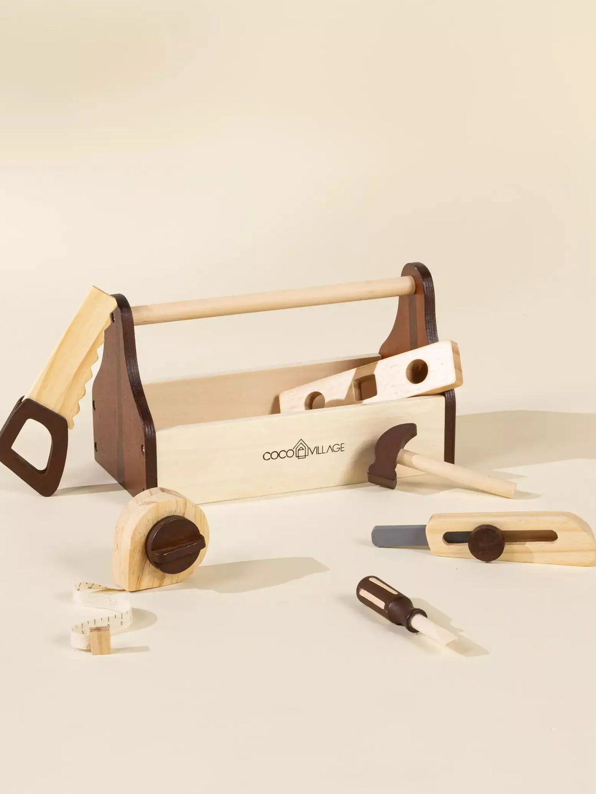 Wooden Tool Playset Baby-Kids : Toys : Pretend Play Coco Village Wooden Tool Playset for Toddlers | Colored Organics®