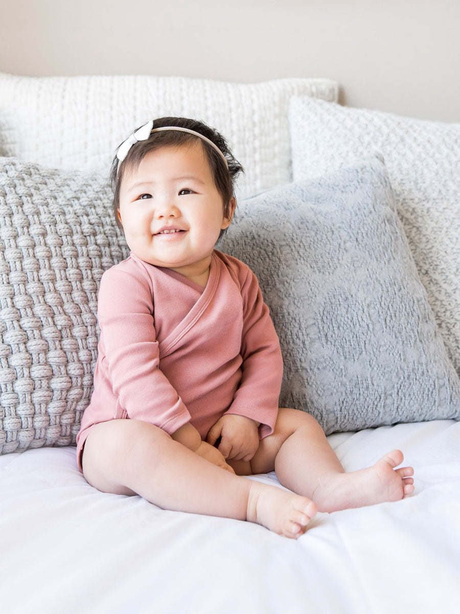 Classic Kimono Bodysuit - Long Sleeve Baby : One Pieces : Kimono Bodysuits : Short Sleeves Colored Organics Organic Long Sleeve Kimono Baby Bodysuit | Colored Organics®