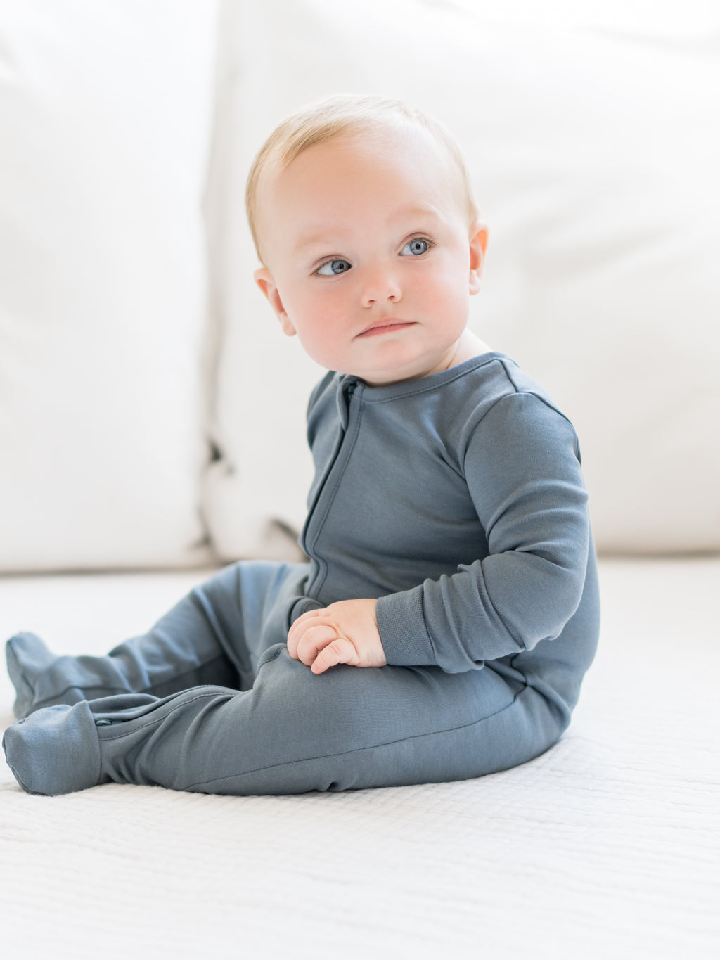 Classic Peyton Zipper Sleeper Baby : One Pieces : Sleepers : Long Sleeves Colored Organics Organic Peyton Zipper Footed Sleeper | Colored Organics®