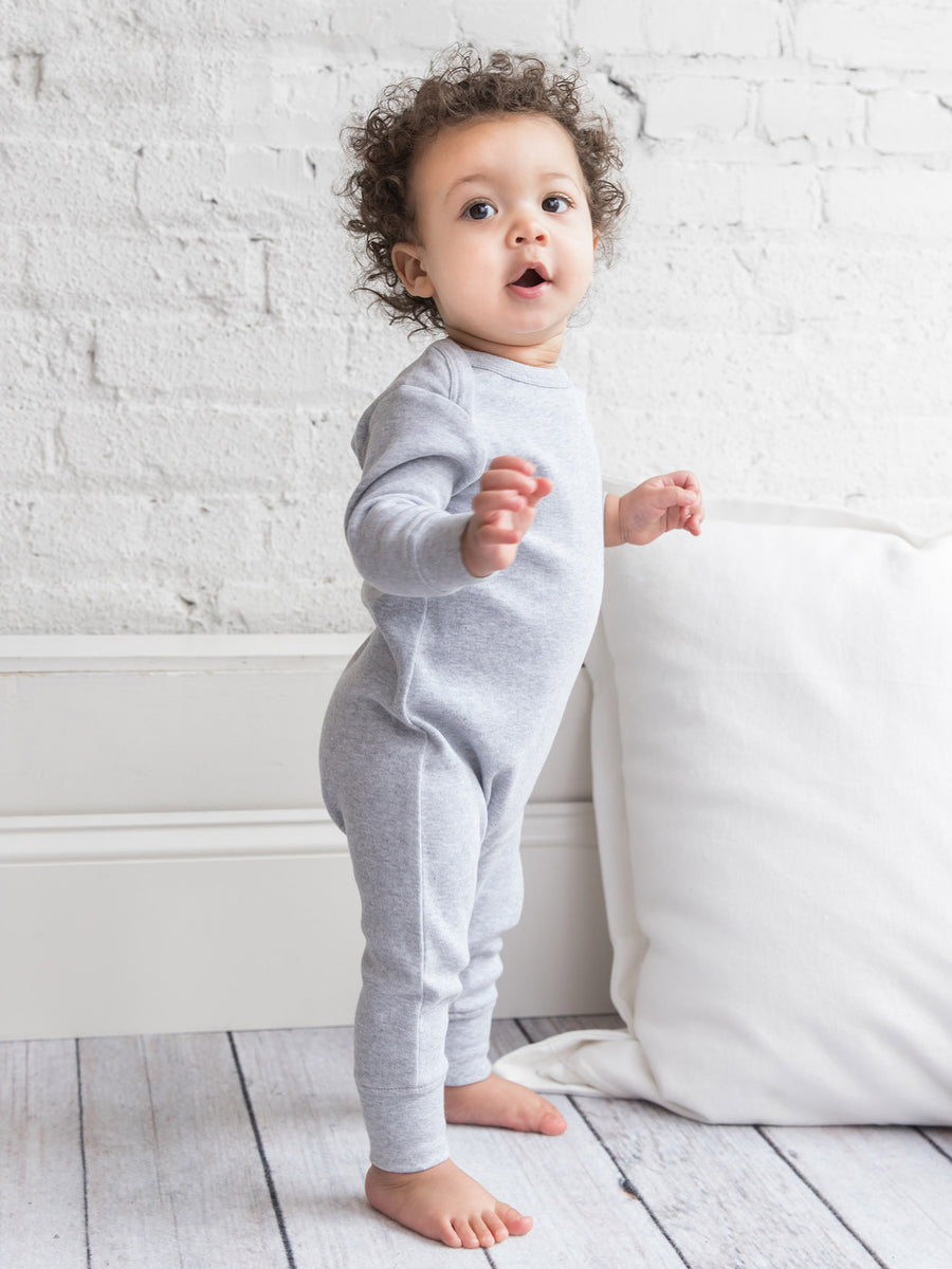 Classic Aspen Romper - Heather Grey Baby : One Pieces : Rompers : Long Sleeves Colored Organics Classic Aspen Romper Baby for Kids | Colored Organics®