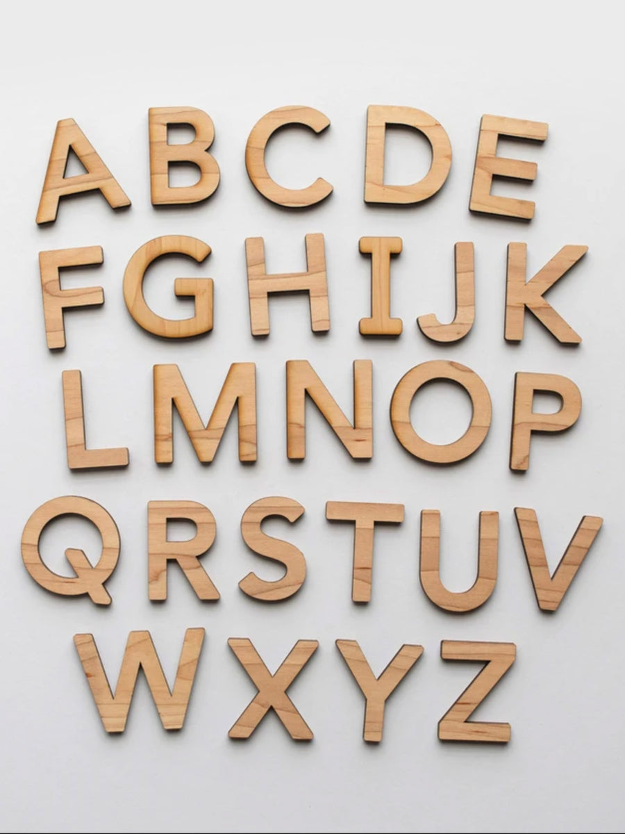 Wooden Uppercase Alphabet Set Kids : Toys : Puzzle Glad Folk Wooden Uppercase Alphabet Set for Baby | Colored Organics®