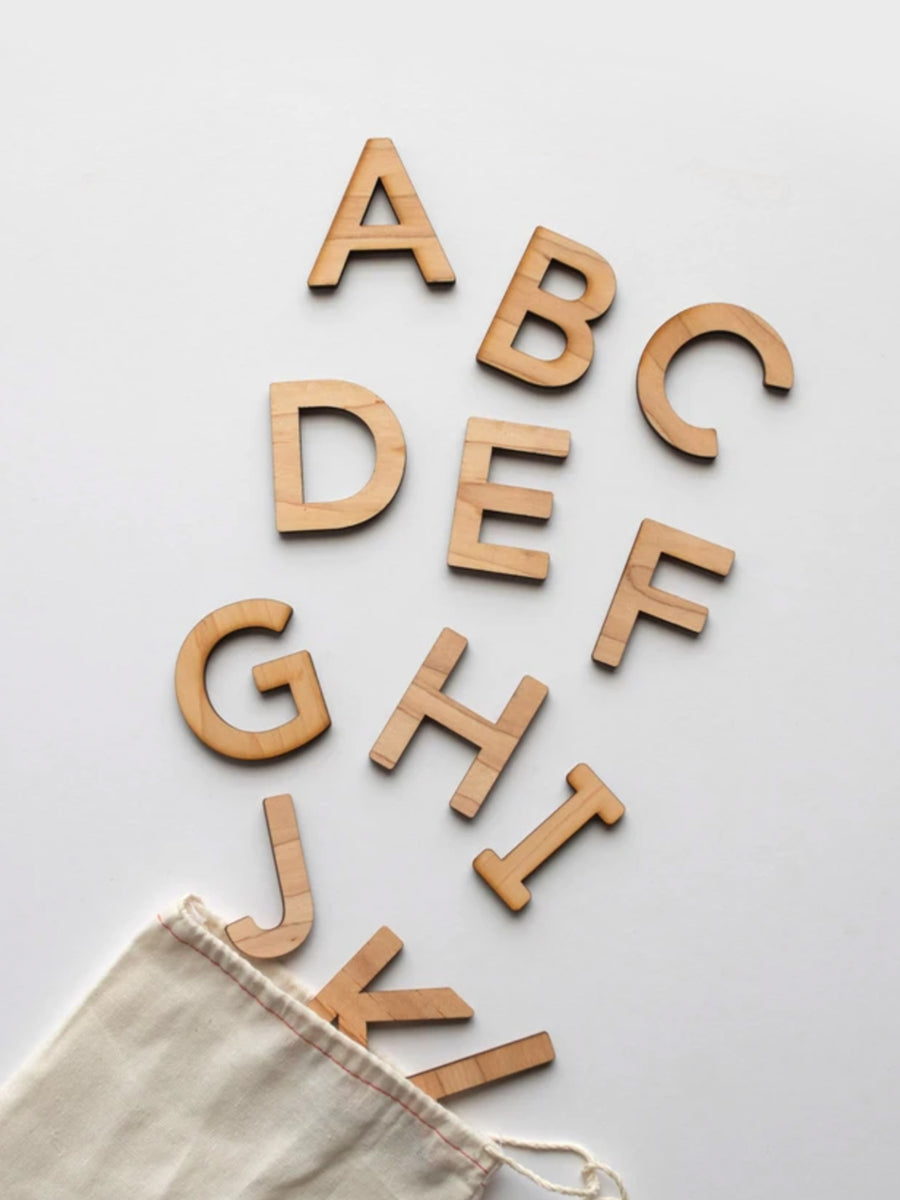 Wooden Uppercase Alphabet Set Kids : Toys : Puzzle Glad Folk Wooden Uppercase Alphabet Set for Baby | Colored Organics®
