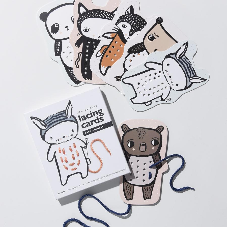 Baby Animal Lacing Cards Kids : Toys : Activities Wee Gallery Organic Baby Animal Lacing Cards | Colored Organics®